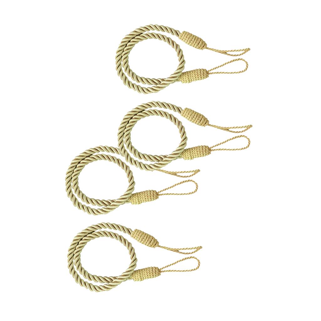 4 PCS Rope Curtain Drape Tiebacks Tassel Living Room Bedroom Golden