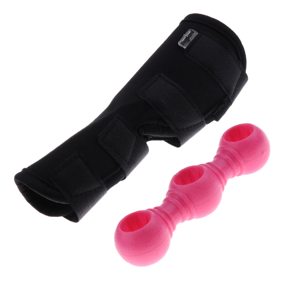 2 Pack Dog Leg Protects Wounds Brace & Dog Rubber Best Chew Treat Fetch Toy