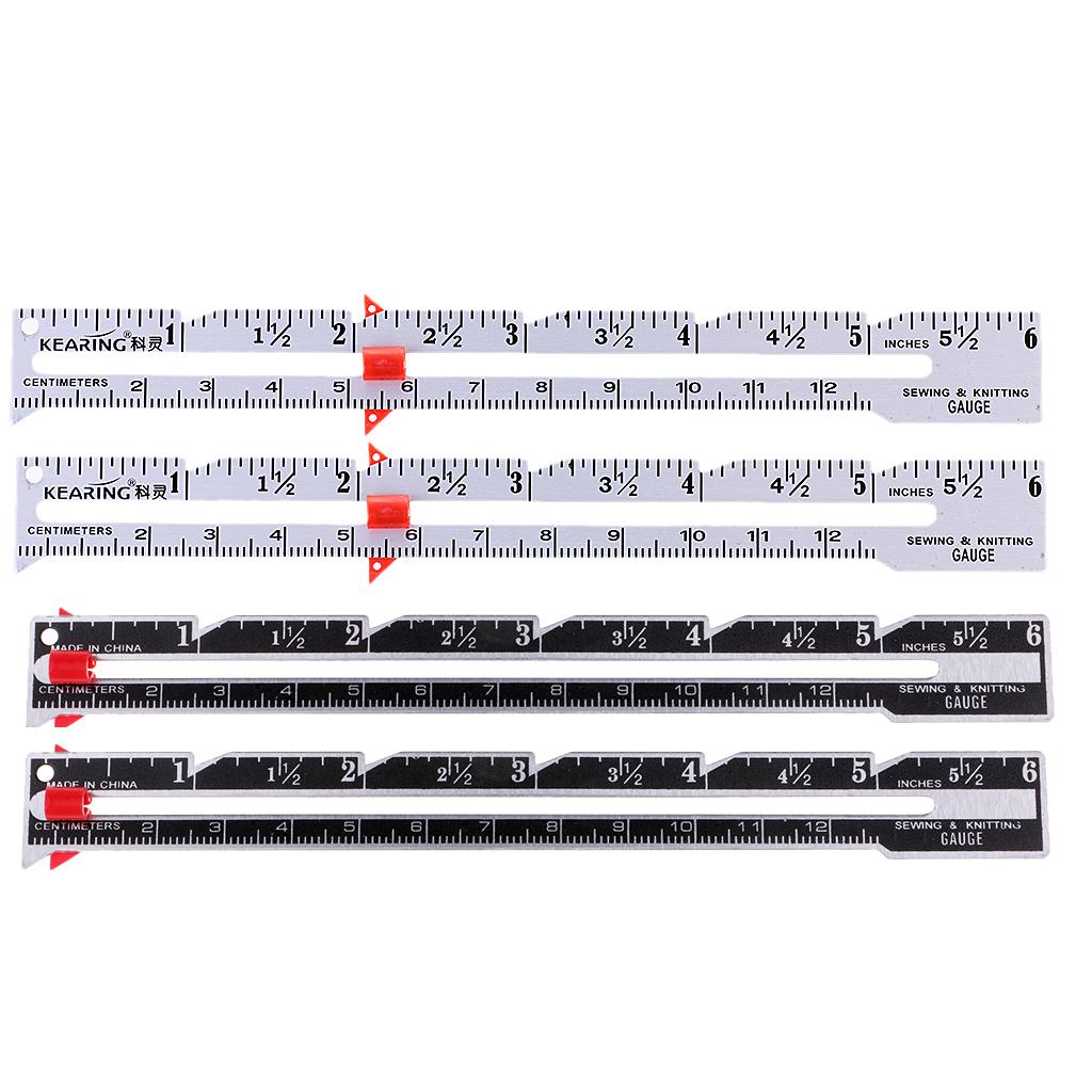 4Pcs Metal Sewing and Knitting Gauge Garment Pattern Dress Making Ruler