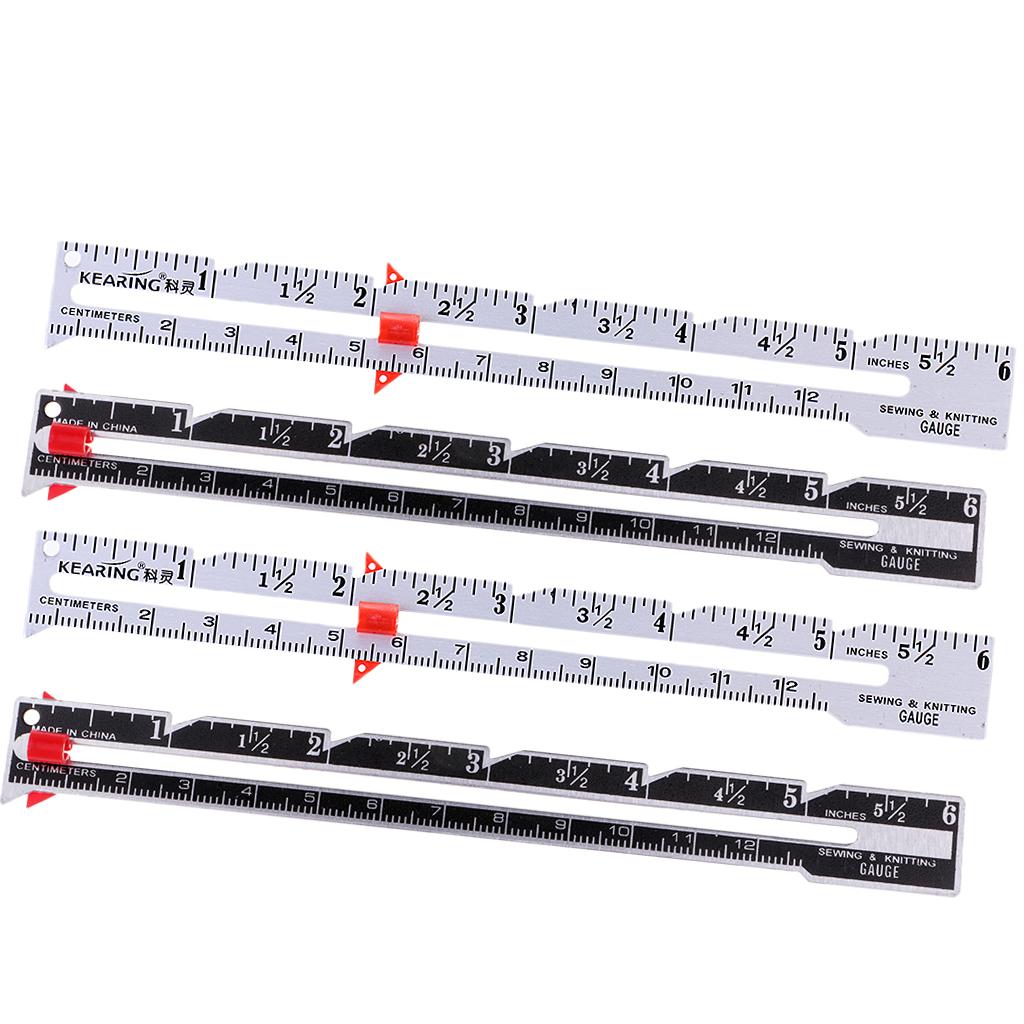 4Pcs Metal Sewing and Knitting Gauge Garment Pattern Dress Making Ruler