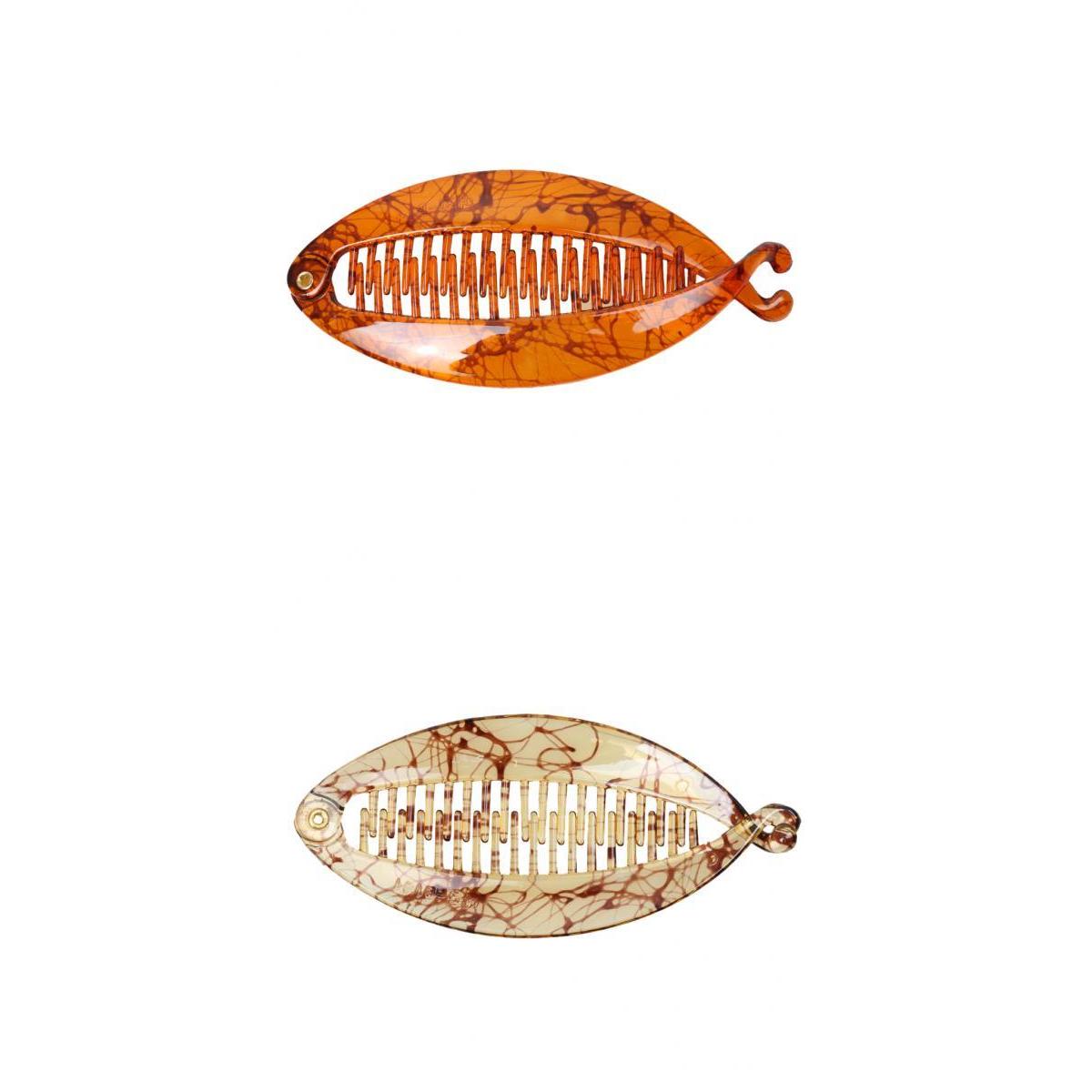 2 Pieces Novelty Resin Fish Tail Hair Banana Clip Lady Girl Hair Accessories
