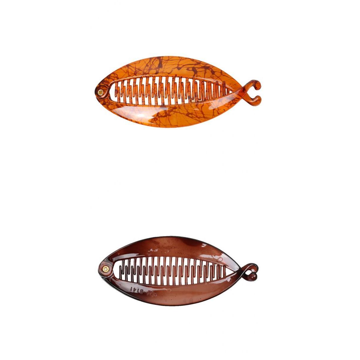 2 Pieces Resin Fish Tail Hair Banana Clip Lady Girls School Girls Hair Clip