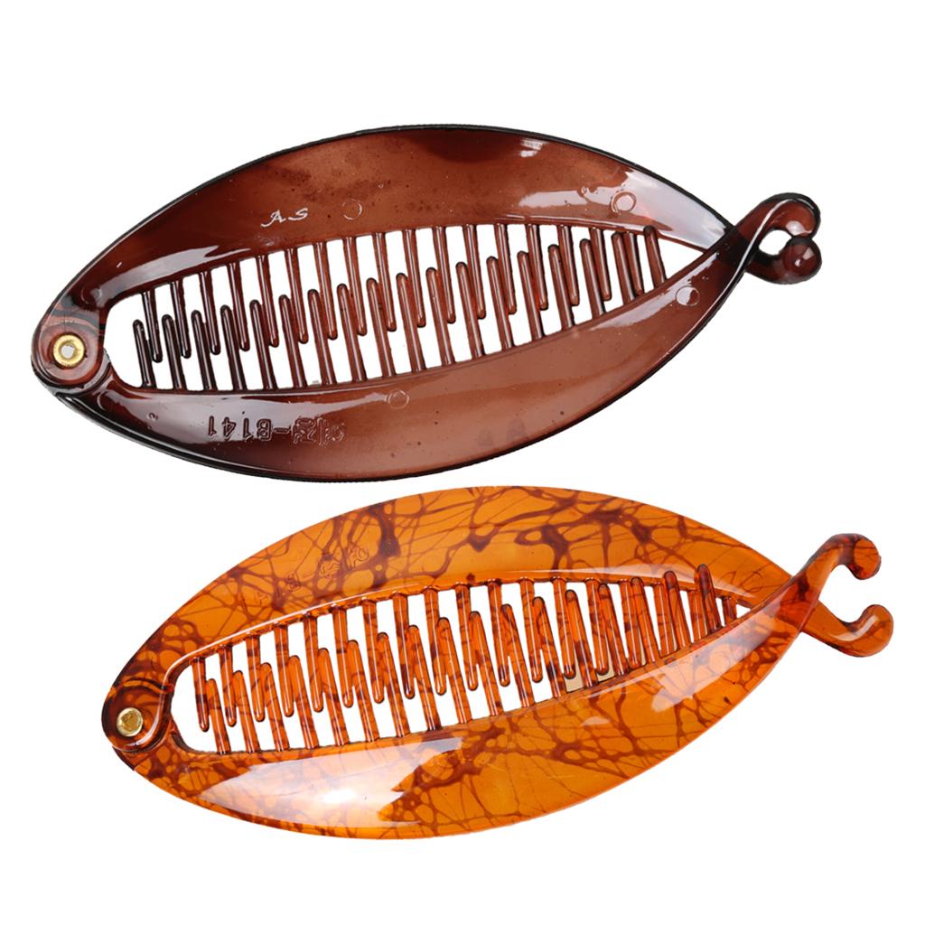 2 Pieces Resin Fish Tail Hair Banana Clip Lady Girls School Girls Hair Clip
