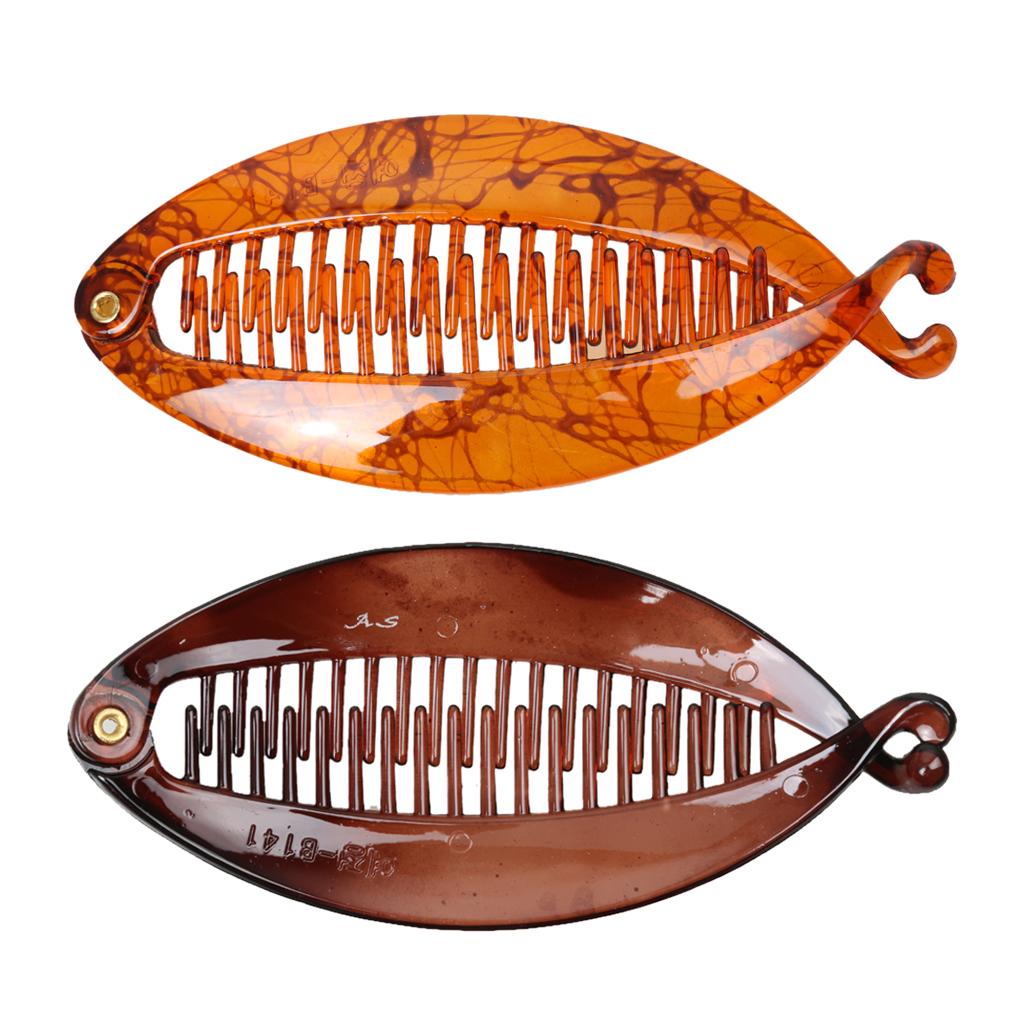 2 Pieces Resin Fish Tail Hair Banana Clip Lady Girls School Girls Hair Clip