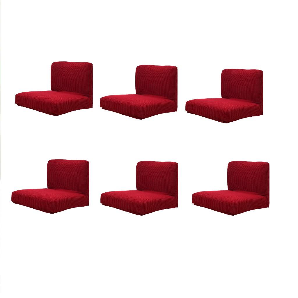 6pcs, 8pcs Upscale Jacquard Stretch Wedding Chair Covers Wine Red-6pcs