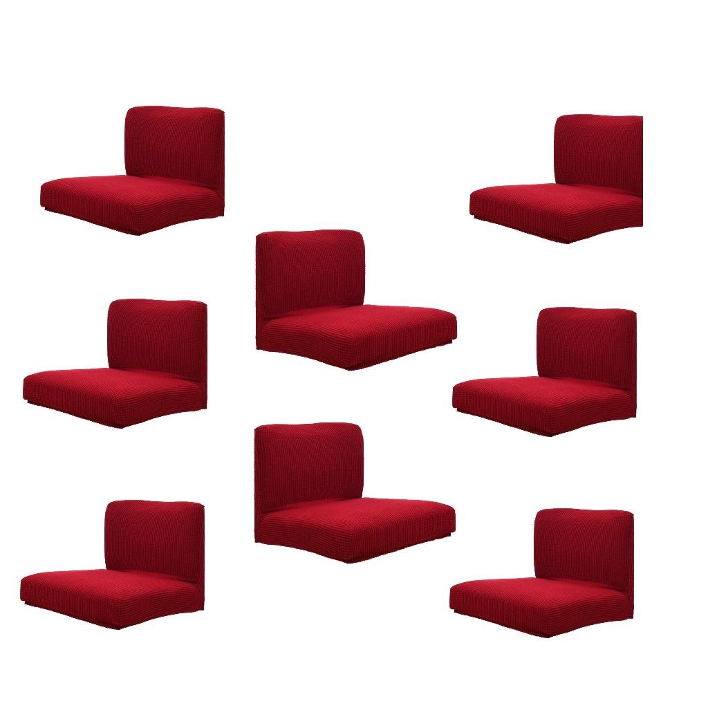 6pcs, 8pcs Upscale Jacquard Stretch Wedding Chair Covers Wine Red-8pcs