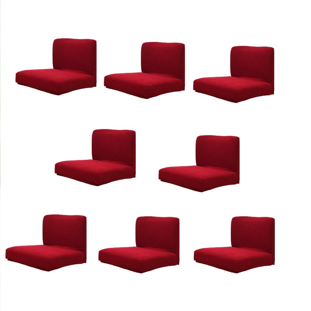 6pcs, 8pcs Upscale Jacquard Stretch Wedding Chair Covers Wine Red-8pcs