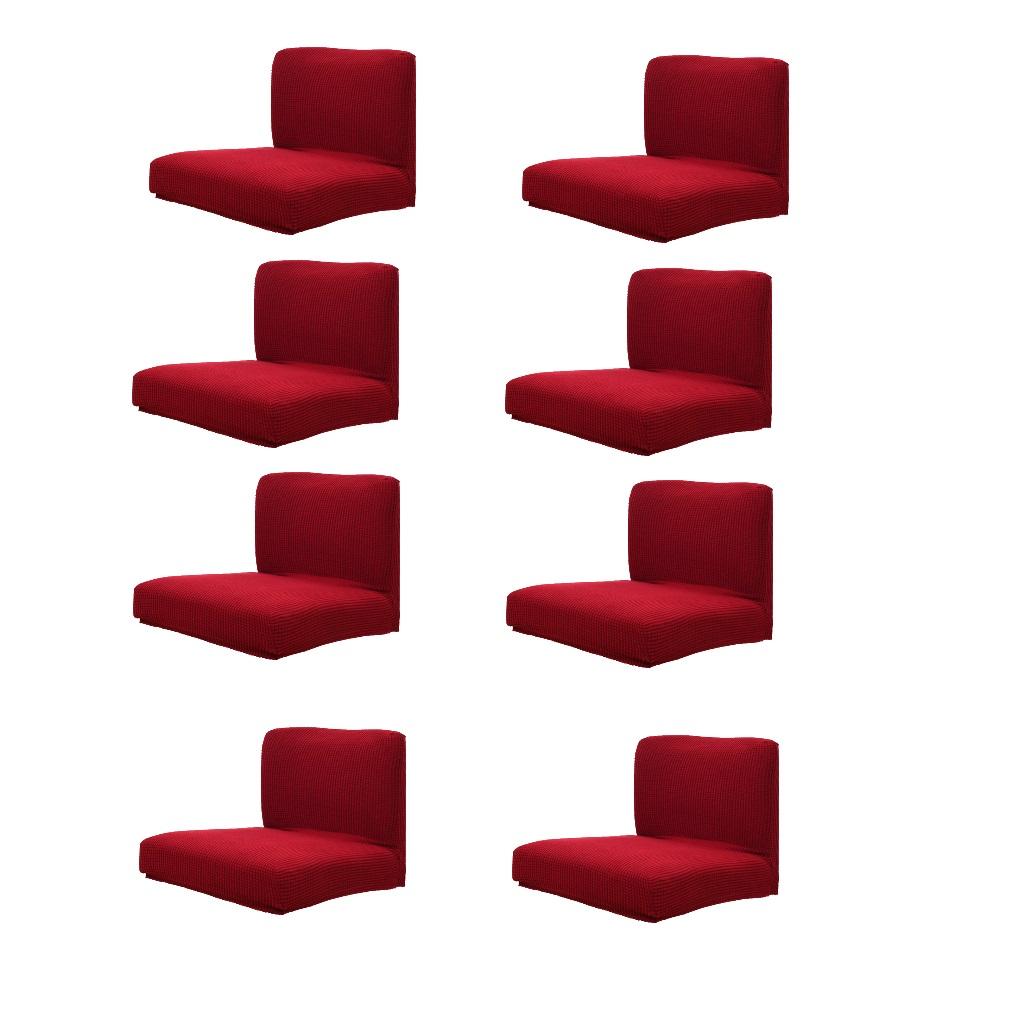 6pcs, 8pcs Upscale Jacquard Stretch Wedding Chair Covers Wine Red-8pcs