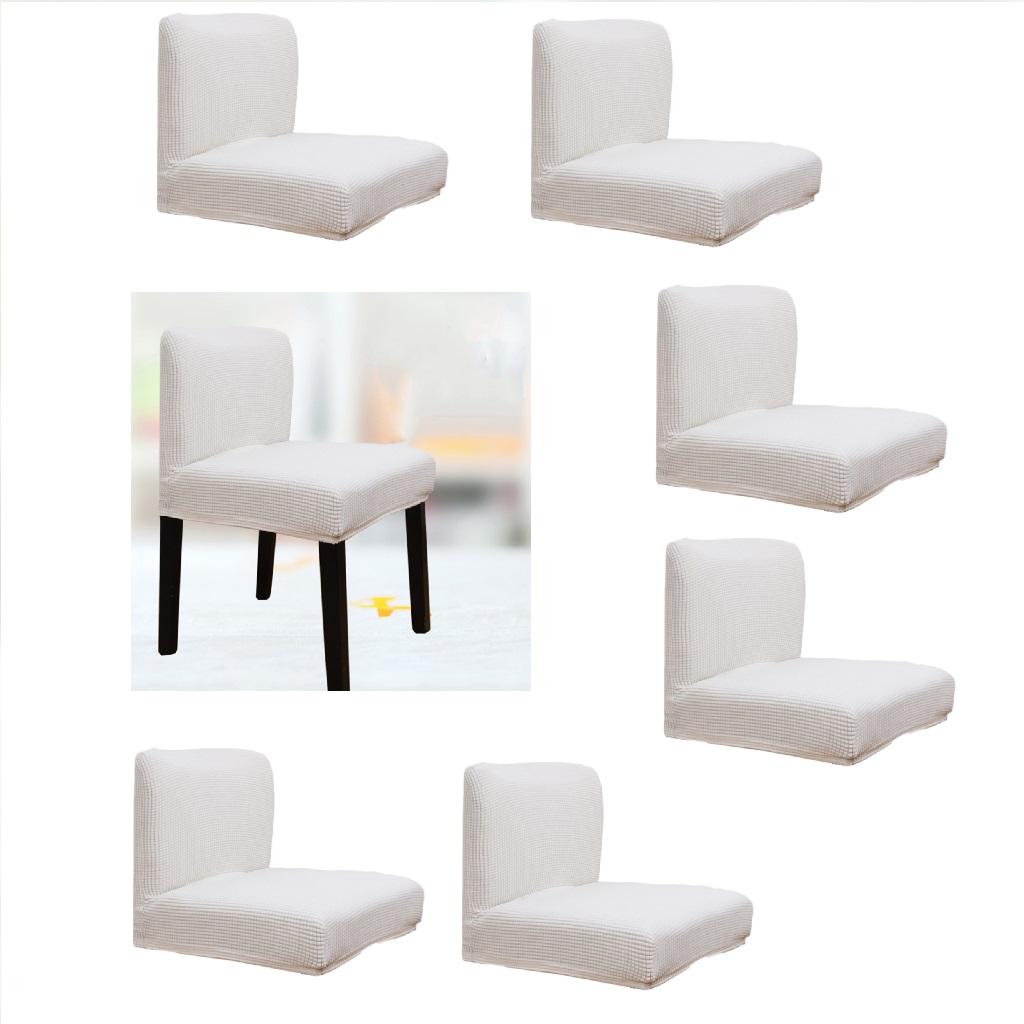 6pcs, 8pcs Upscale Jacquard Stretch Wedding Chair Covers White-6pcs