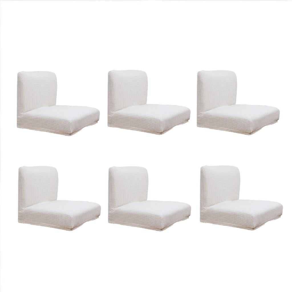 6pcs, 8pcs Upscale Jacquard Stretch Wedding Chair Covers White-6pcs