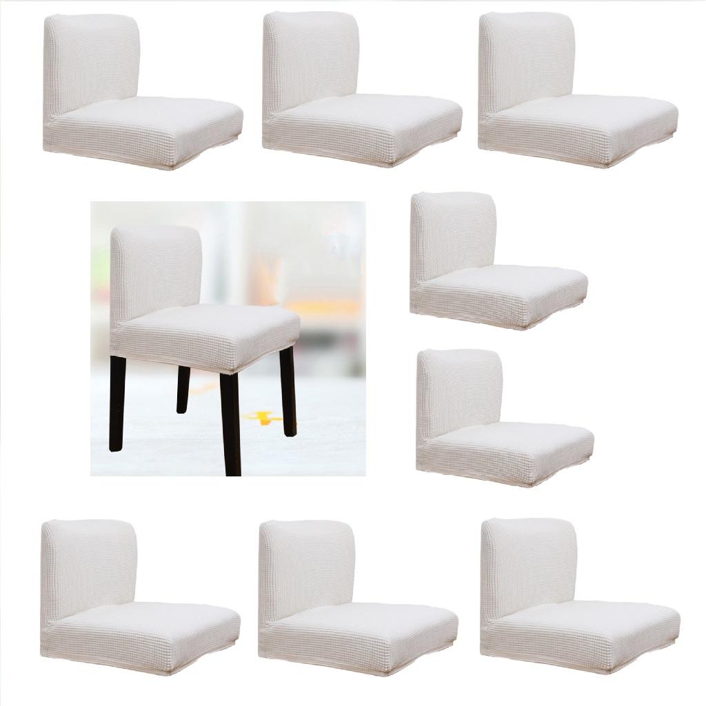 6pcs, 8pcs Upscale Jacquard Stretch Wedding Chair Covers White-8pcs