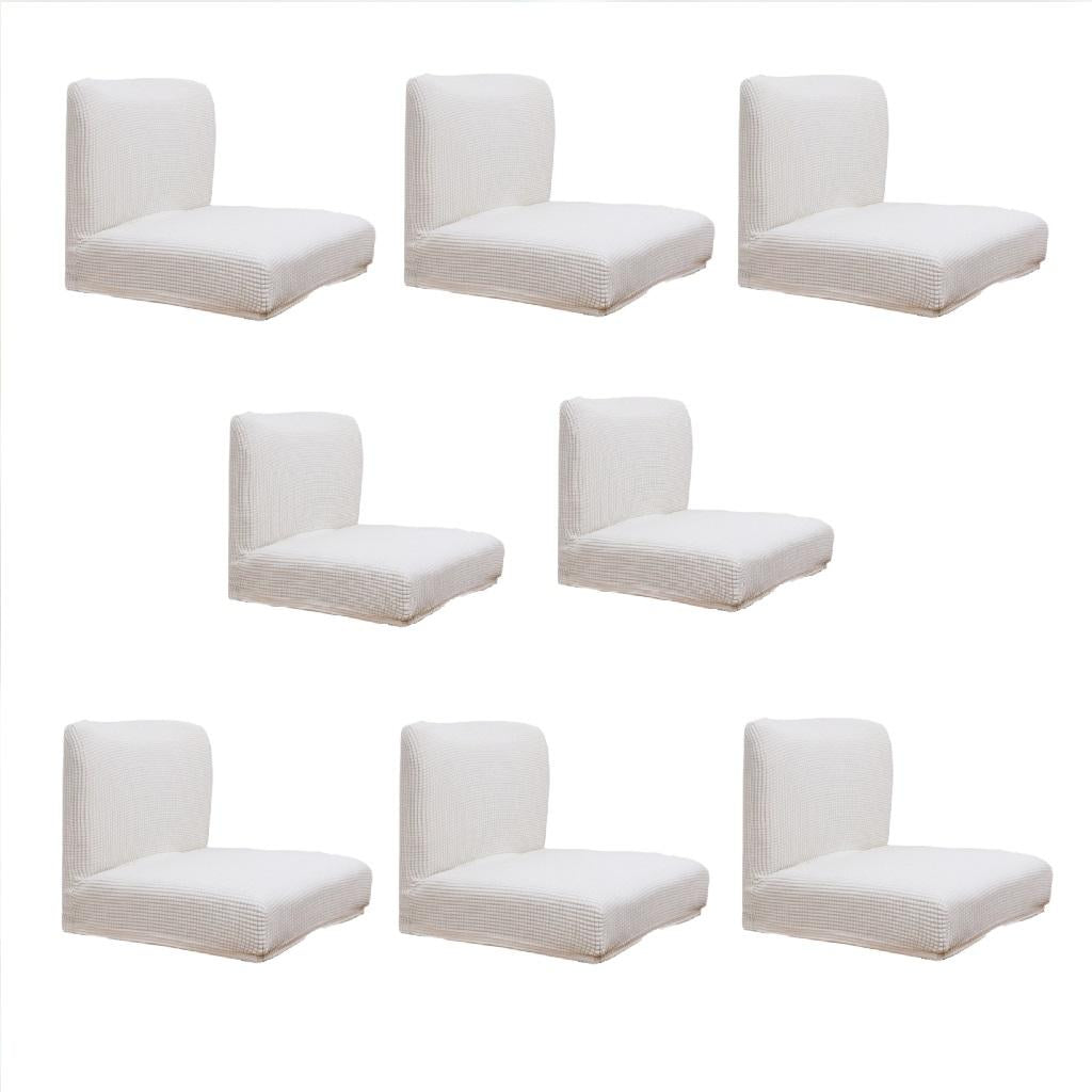 6pcs, 8pcs Upscale Jacquard Stretch Wedding Chair Covers White-8pcs