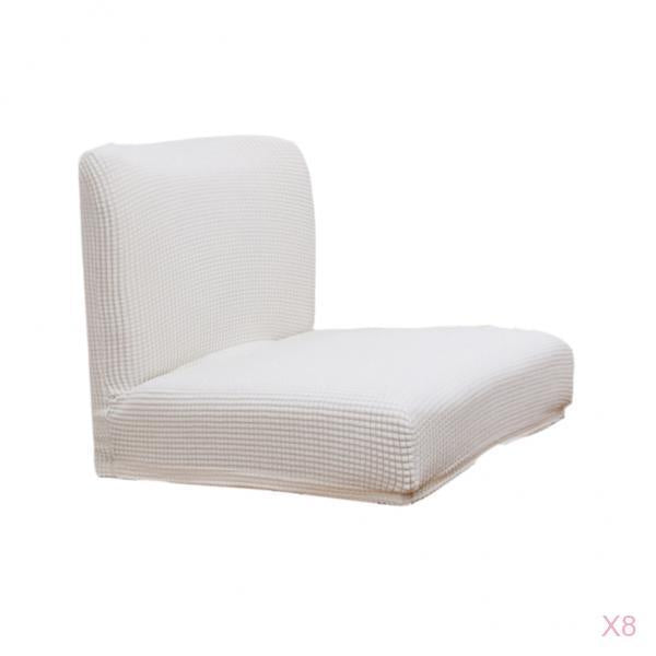 6pcs, 8pcs Upscale Jacquard Stretch Wedding Chair Covers White-8pcs