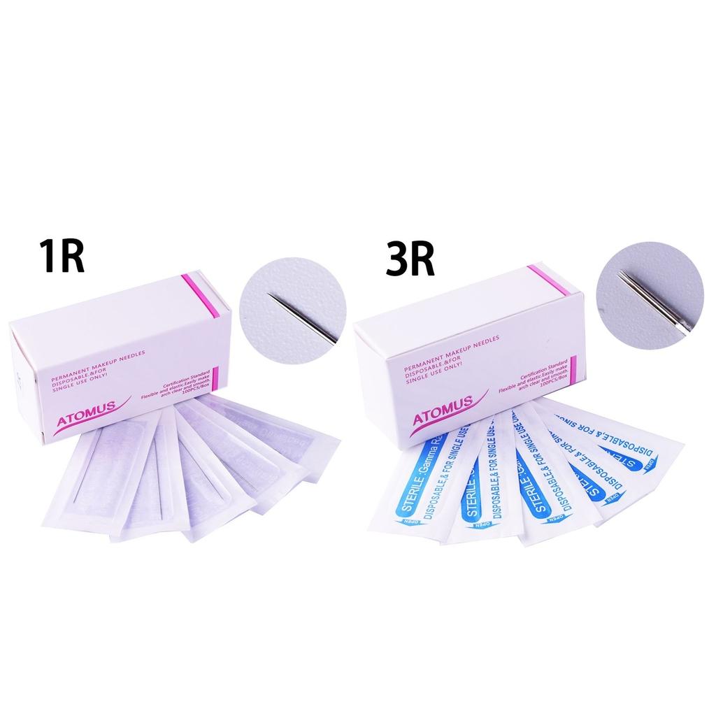 200Pcs Microblading Permanent Makeup Needles For Tattoo Eyebrow Pen 1R 3R