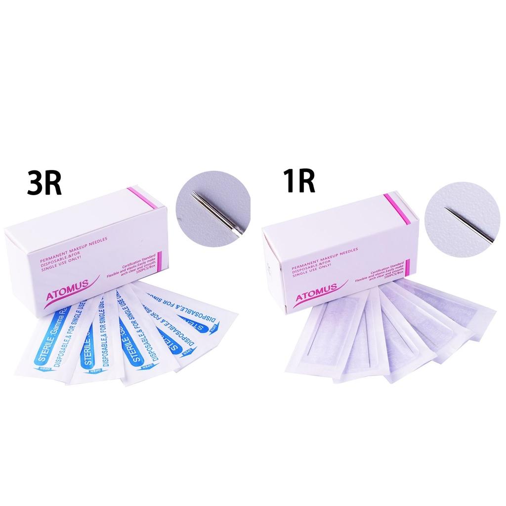 200Pcs Microblading Permanent Makeup Needles For Tattoo Eyebrow Pen 1R 3R