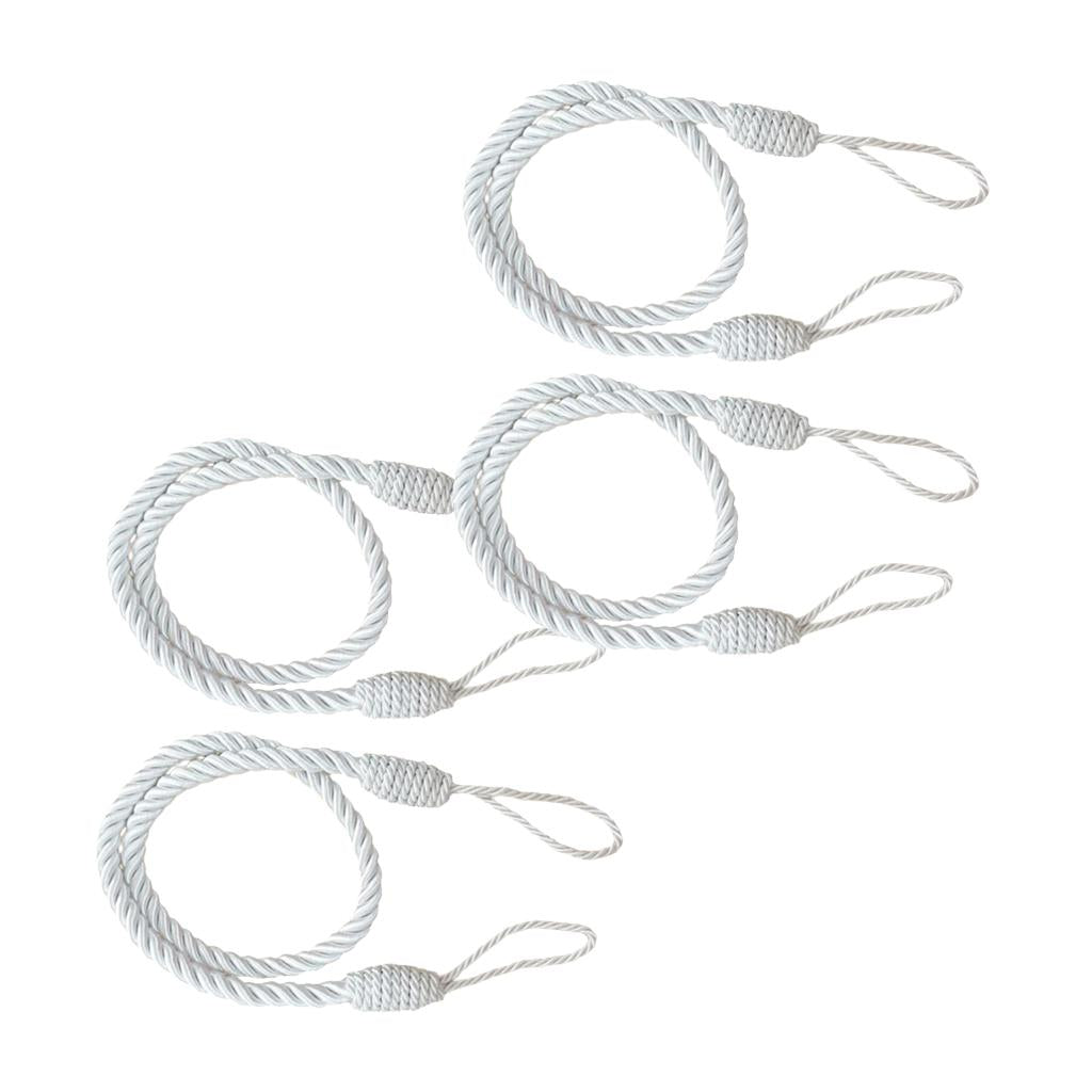 4 PCS Rope Curtain Drape Tiebacks Tassel Living Room Bedroom White 1