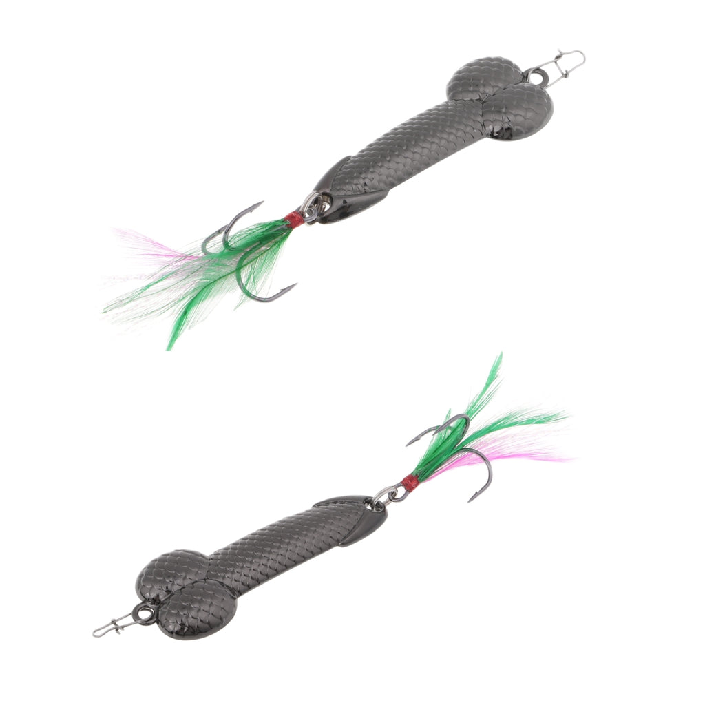 2pcs Spoon Fishing Lure Spinner Bait Metal VIB Hard Sequins Lure Treble Hook