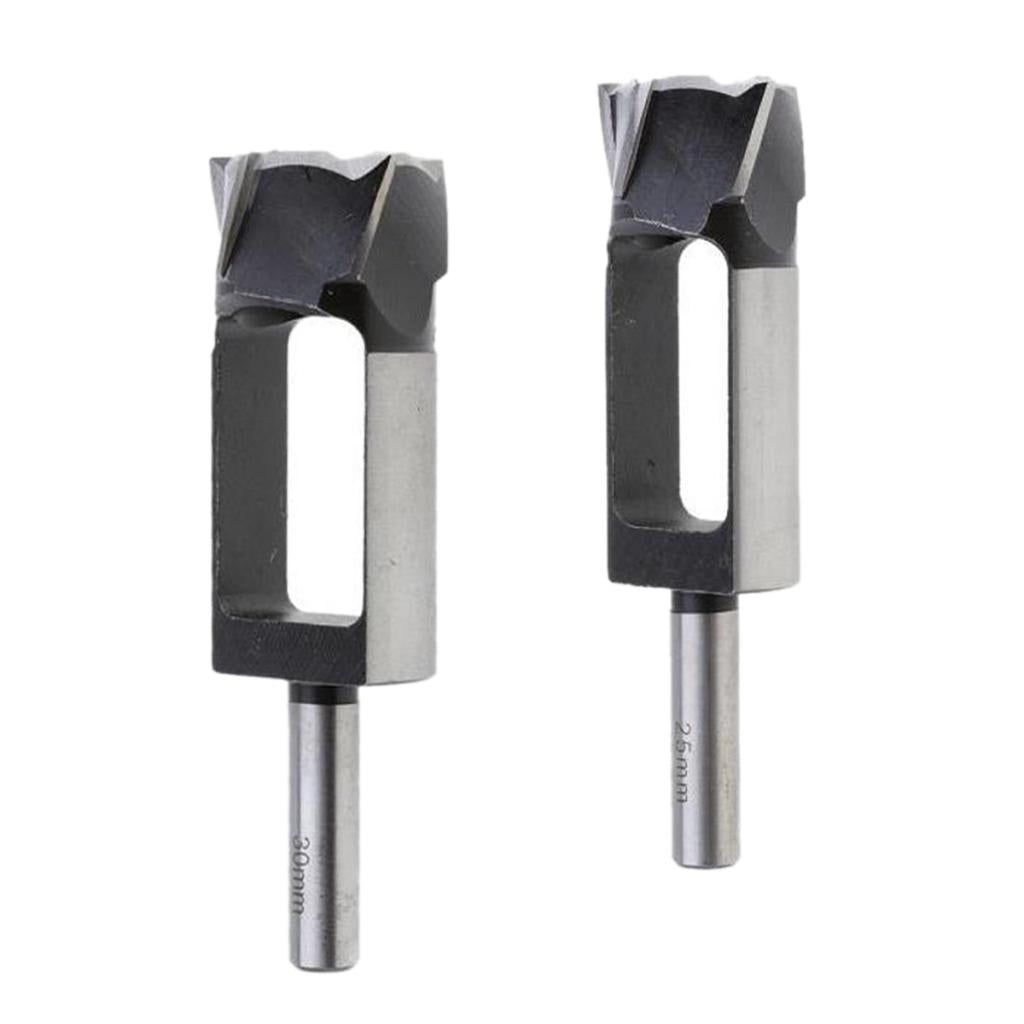 2 Pieces Tapered Snug Plug Cutters 13MM 1/2 Inch Shank 25mm + 30mm