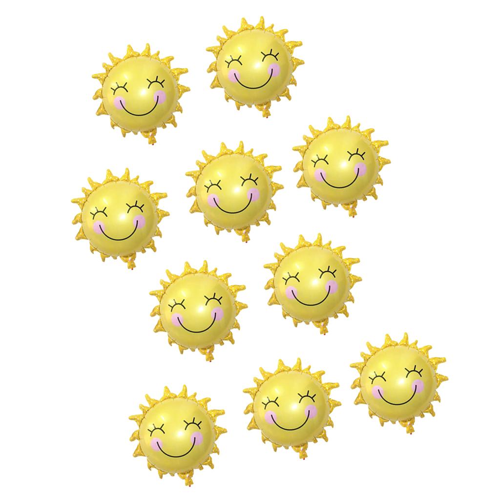 10pcs Funny Smiling Sunshine Sun Foil Balloons Wedding Birthday Party Decor