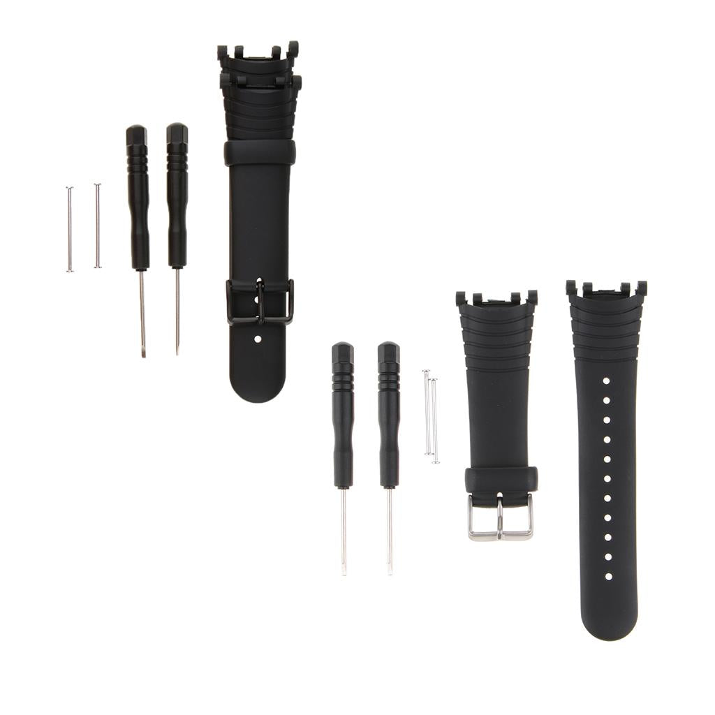 2 Pieces Silicone Rubber Wristwatch Bands for SUUNTO VECTOR Replacement