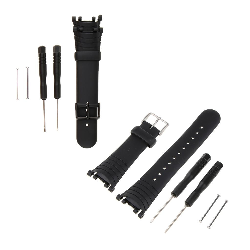 2 Pieces Silicone Rubber Wristwatch Bands for SUUNTO VECTOR Replacement