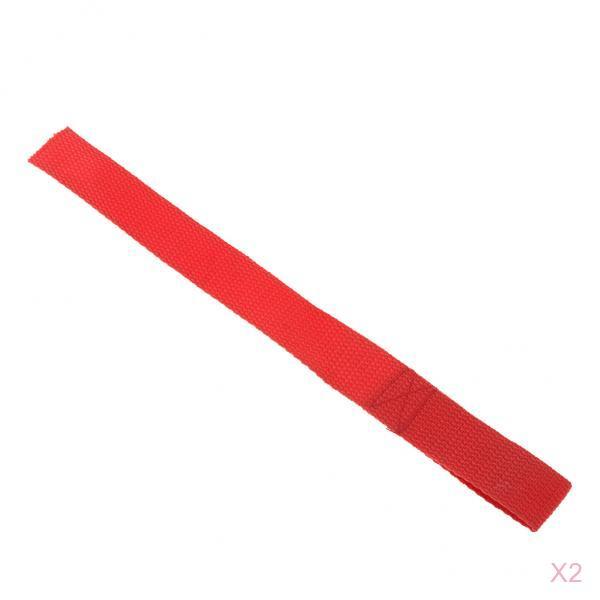 2x Polyester Red Winch Hook Pull Strap Universal ATV Parts 8cm/3.15 Inch