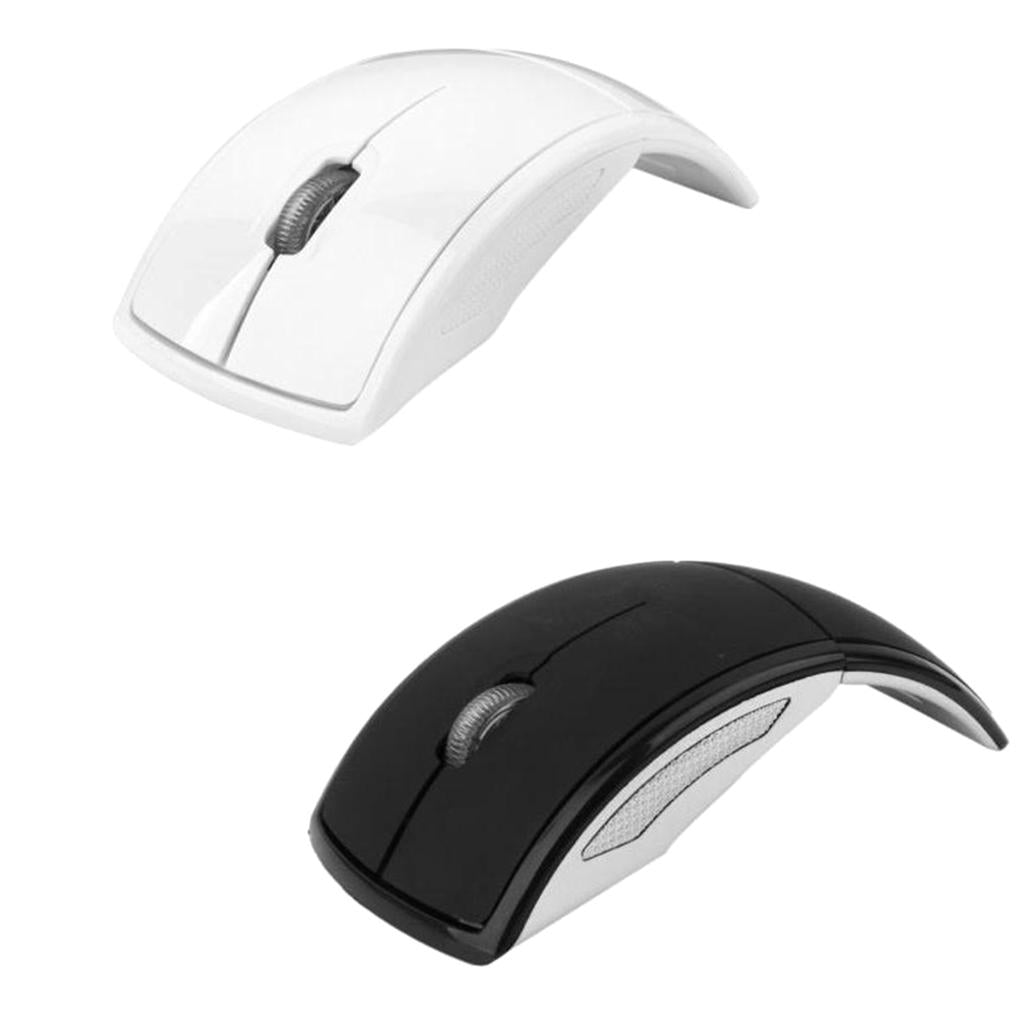 2Pcs 2.4 GHz Wireless Foldable Folding Arch Optical Mouse USB Mice for PC