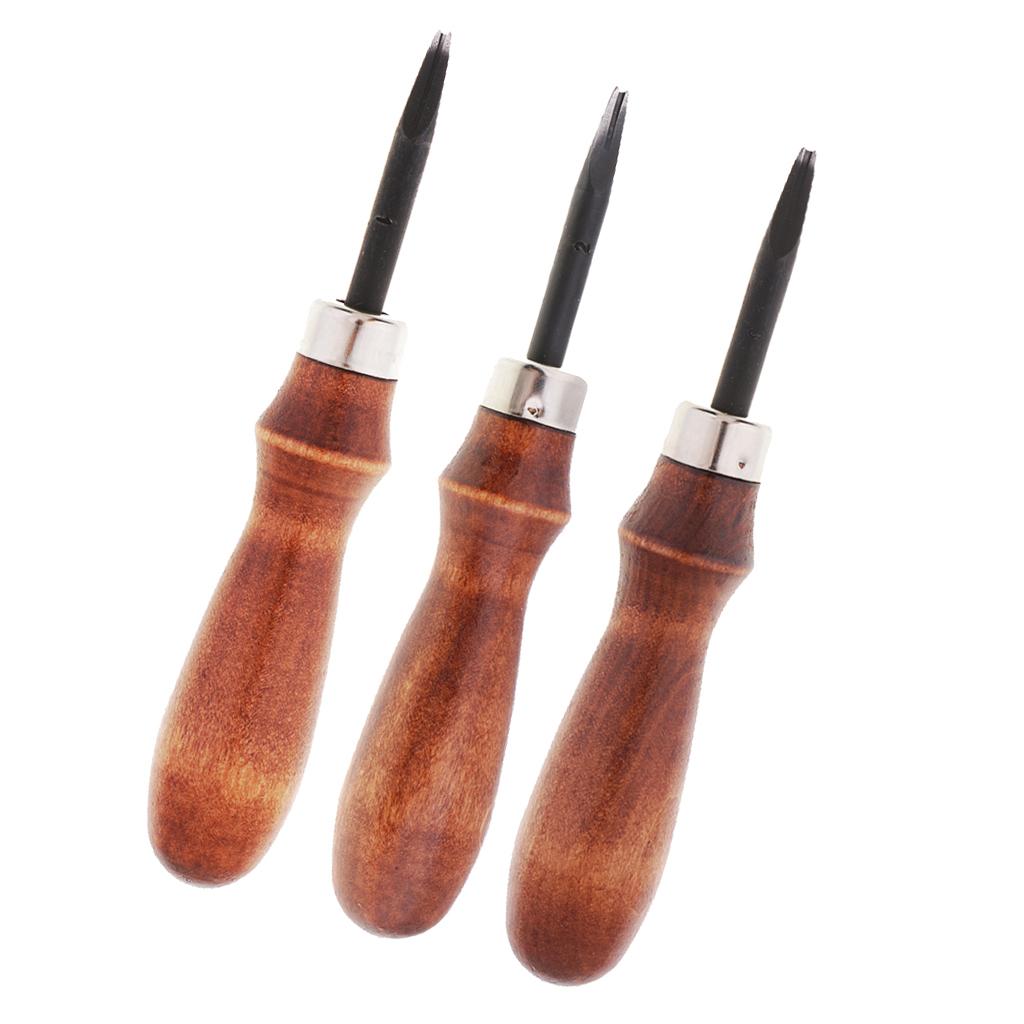 3pcs Leathercraft Edge Beveler Skiving Craft Tool Keen for Leather Craft