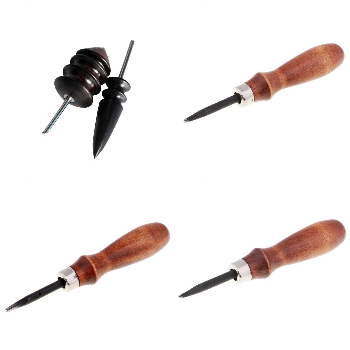 3pcs Leathercraft Edge Beveler Skiving Craft Tool with 2pcs Grinding Head