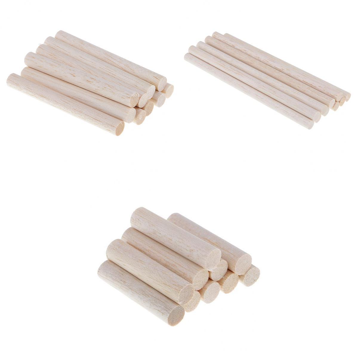 30Pieces Balsa Wood Round Sticks 11mm Diameter for Woodworking Supply Crafts