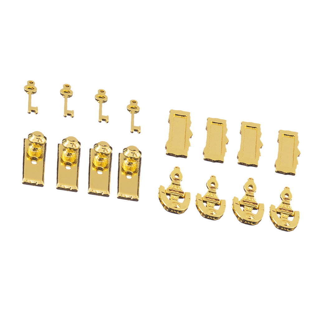 8 Set Dolls House Miniature Door Lock w.Keys & Knocker Mail Slot Letter Box