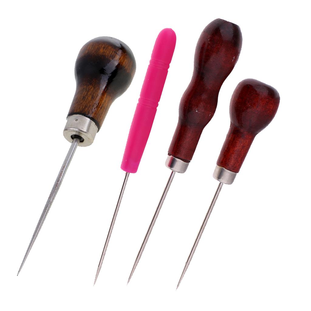 4Pcs/lot Leather Craft Awl Sewing Punching Hole Pin Stitching Tool