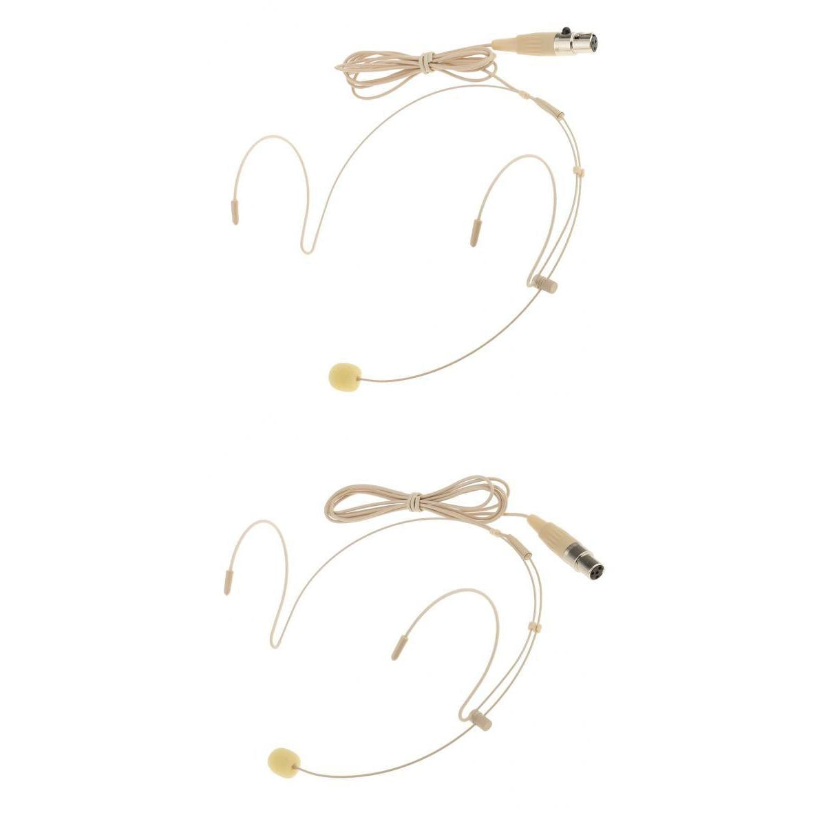 2pcs Mini Wired Headset Headworn Microphone Condenser Mic for Tour Guide