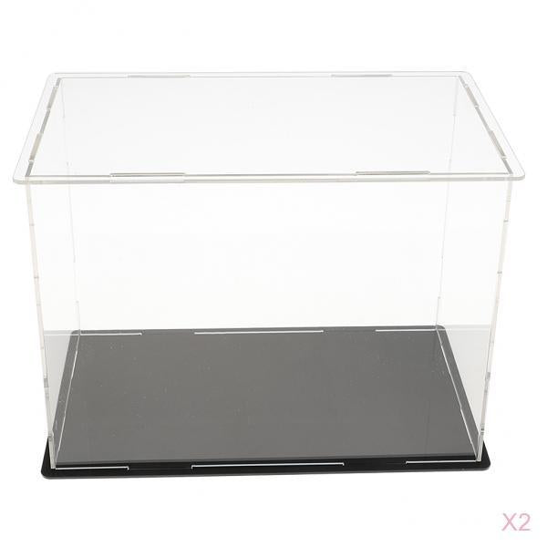2pcs Clear Acrylic Display Box Case Model Figure Display Dustproof Box
