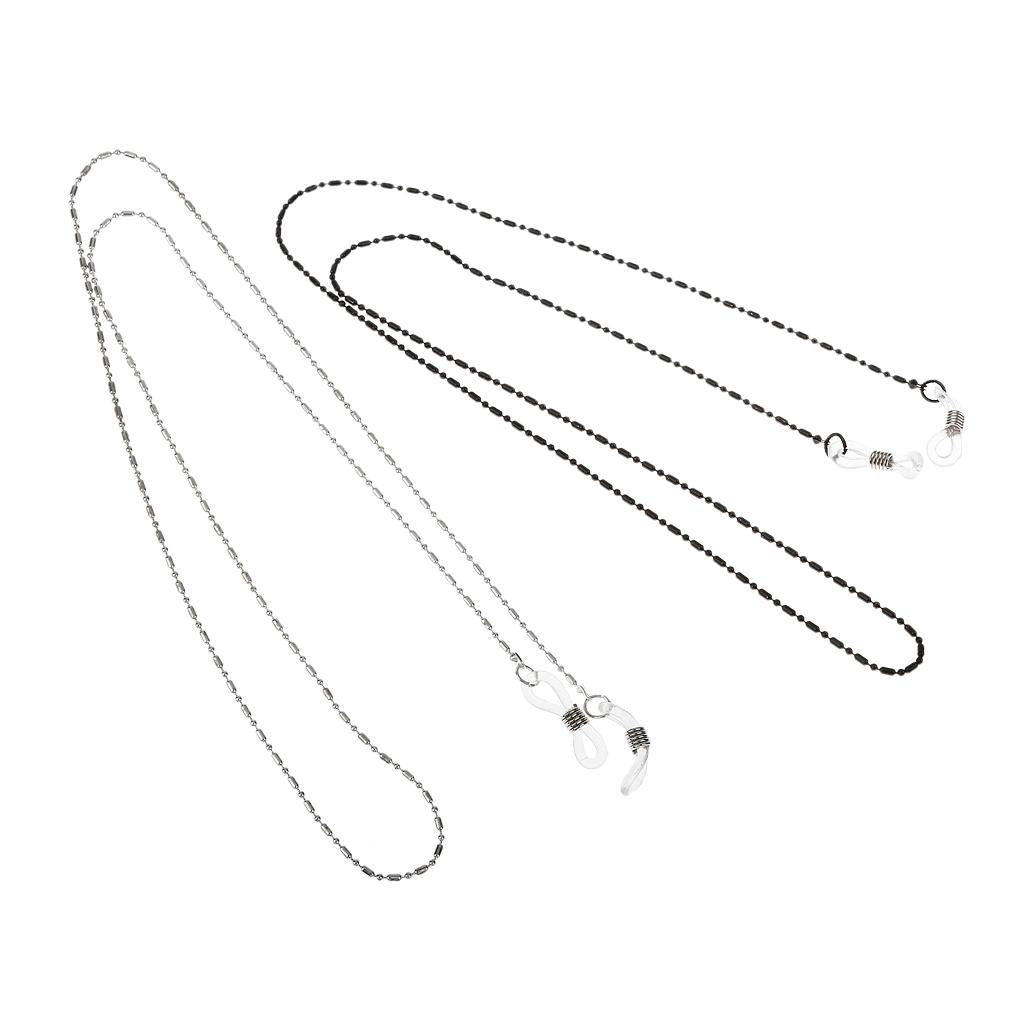 2 Pieces Sunglasses Strap Necklace Metal Eyeglass Glasses Cord Holder Chain