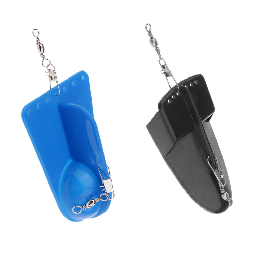 2pcs ABS Plastic Adjustable Weight Fishing Trolling Diving Board Black/Blue