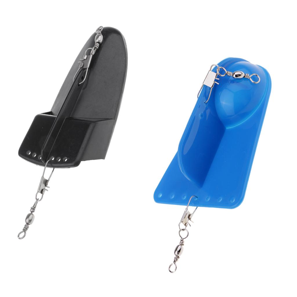 2pcs ABS Plastic Adjustable Weight Fishing Trolling Diving Board Black/Blue