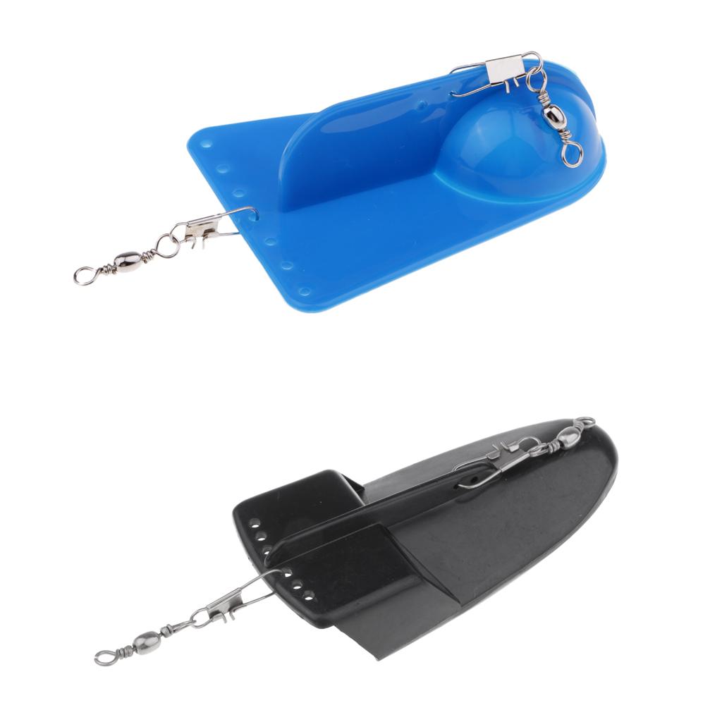 2pcs ABS Plastic Adjustable Weight Fishing Trolling Diving Board Black/Blue