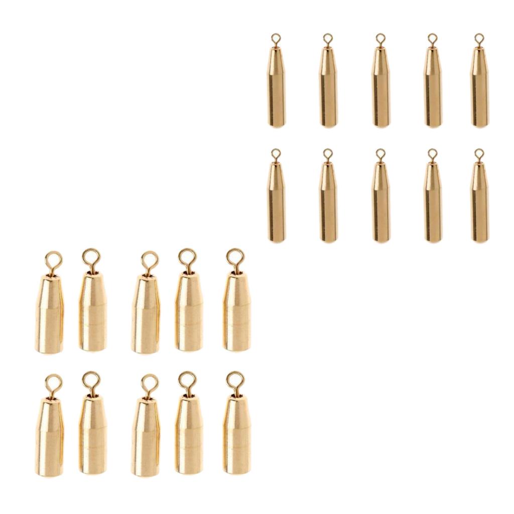 20pcs Fishing Brass Sinker Drop Shot Slider Weights Finesse Sinker Tackle