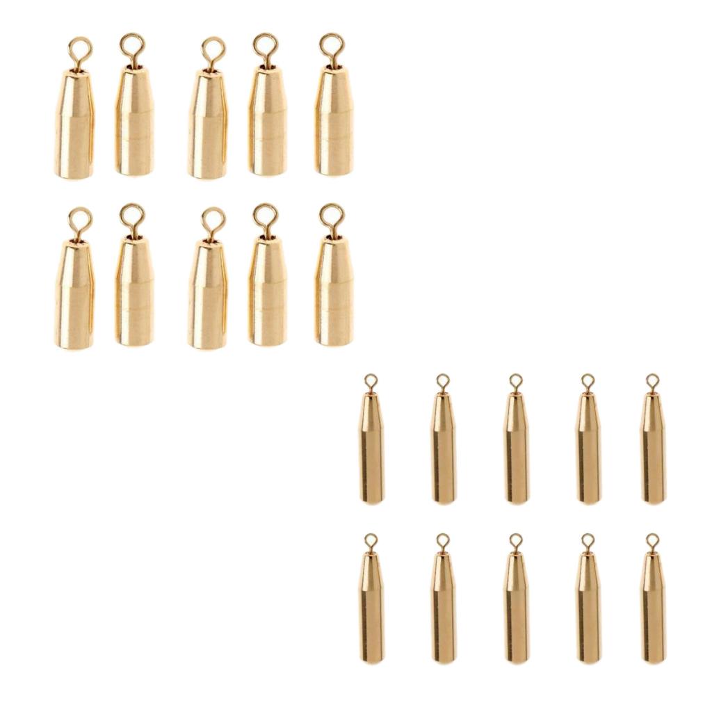 20pcs Fishing Brass Sinker Drop Shot Slider Weights Finesse Sinker Tackle