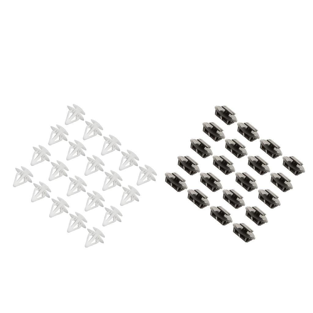 20pcs Side Skirt Clips w/ Sealer +20pcs Door Trim Panel Retainers for Mazda