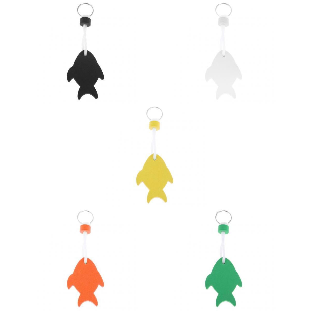 5 Pieces Fish Shaped Floating Keyring for Boating Yachting Sailing Swim Surf
