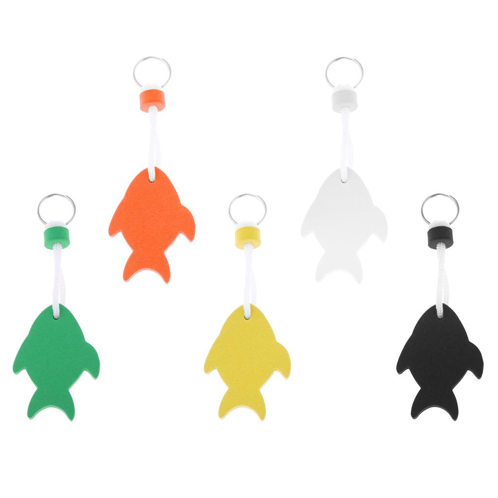5 Pieces Fish Shaped Floating Keyring for Boating Yachting Sailing Swim Surf