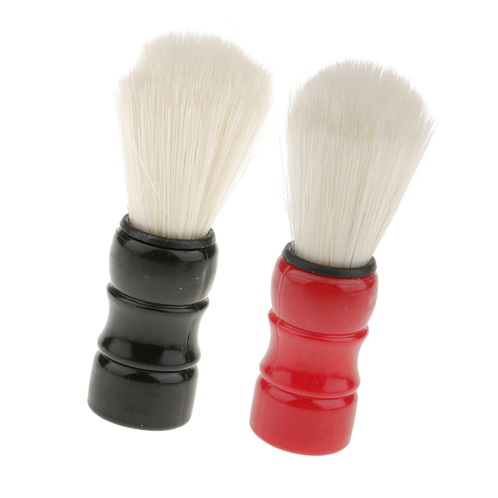2 Pieces Men Salon Barber Shaving Brush Beard Facial Bristle Mustache Brush