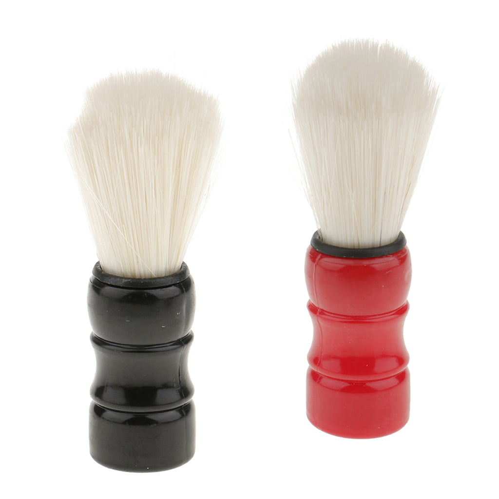 2 Pieces Men Salon Barber Shaving Brush Beard Facial Bristle Mustache Brush
