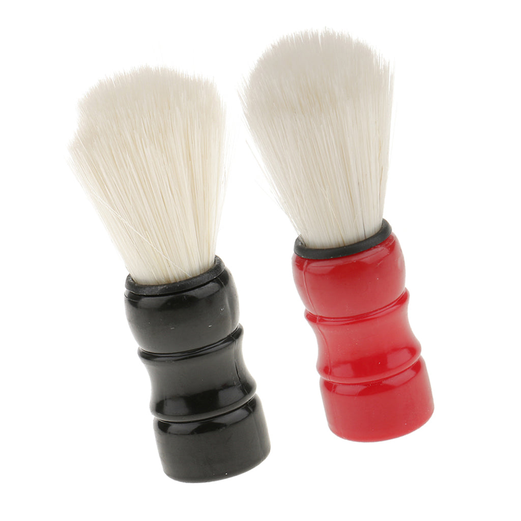 2 Pieces Men Salon Barber Shaving Brush Beard Facial Bristle Mustache Brush