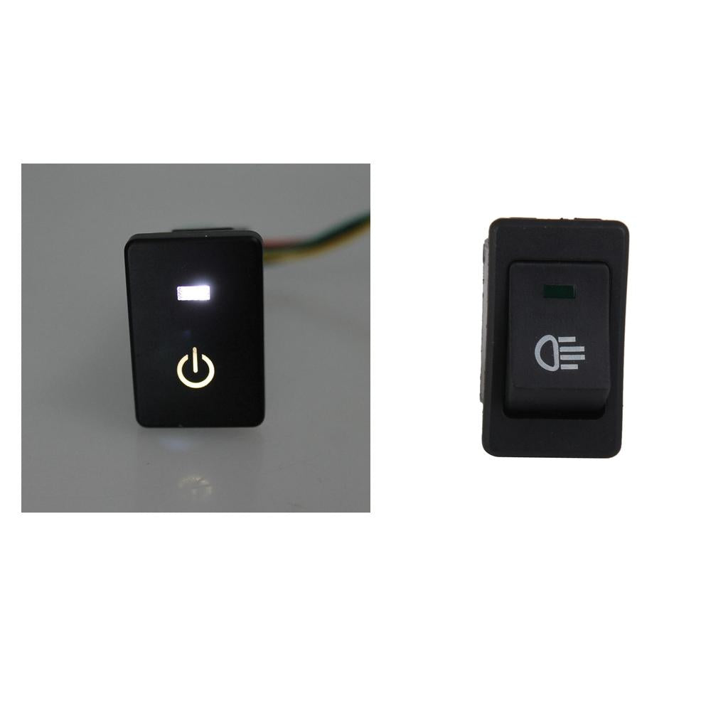 12V 35A Fog Light LED Rocker Switch+LED Push Switch For