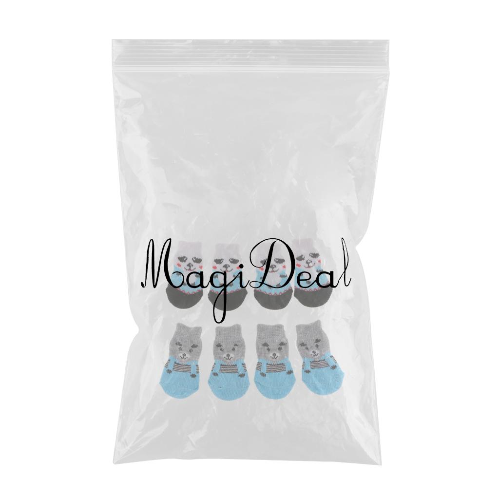 8x Pet Dog Socks Dog Floor Grip Socks Shoes Boots Non Slip Protector Socks S