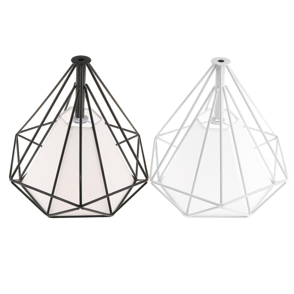 2Pcs Geometric Diamond Ceiling Pendant Light Shade Lampshades Cover Inside