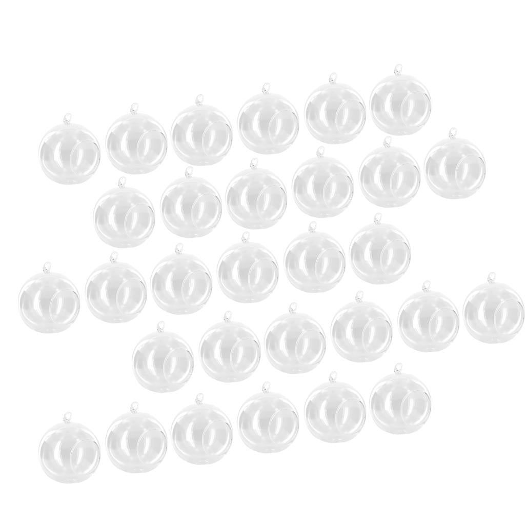 30x Dia. 4 Inch Clear Glass Hanging Vase Bottle for Plant Flower Decorations